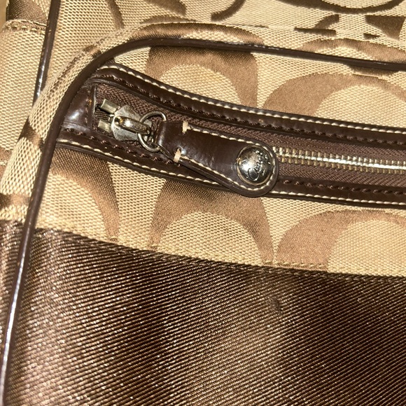 Coach Signature Backpack in brown and tan - Picture 3 of 13